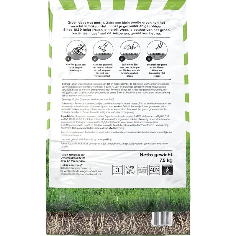 Pokon Gazon Revolutie 7,5kg 3 Pokon Gazon Revolutie 7,5kg - Afbeelding 3